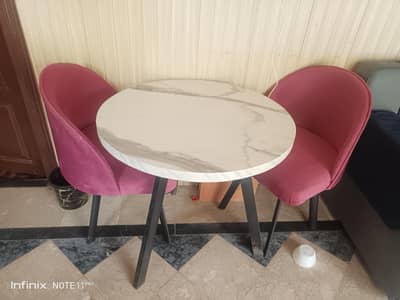 2 chair and 1 table (steel frame)
