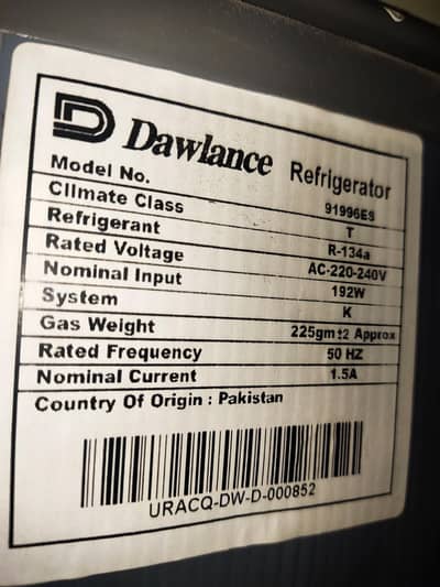 Dawlance full size frig