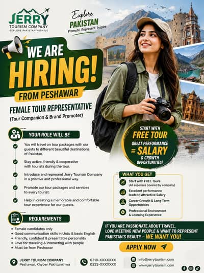 We are hiring girl for our tourism company