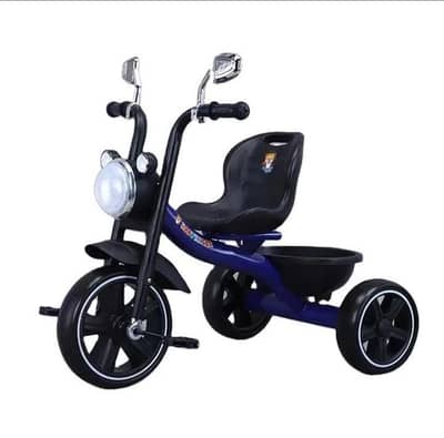 Kids Tricycle with Lights & Music Black Blue 2-5Y