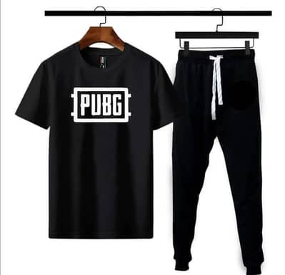 Men PUBG Printed Track Suit Black Polyester Medium to XL
