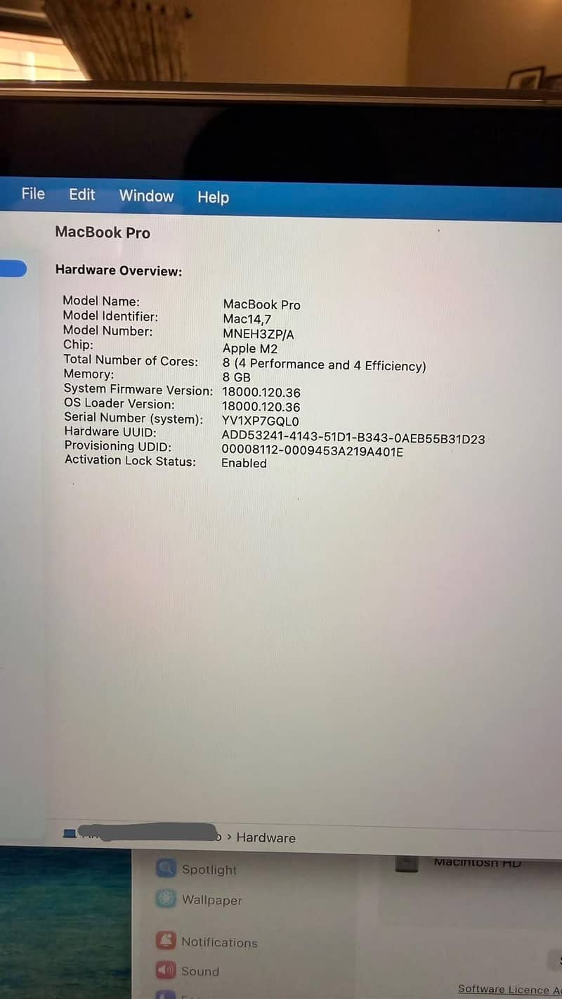 Mac book Pro M2 8