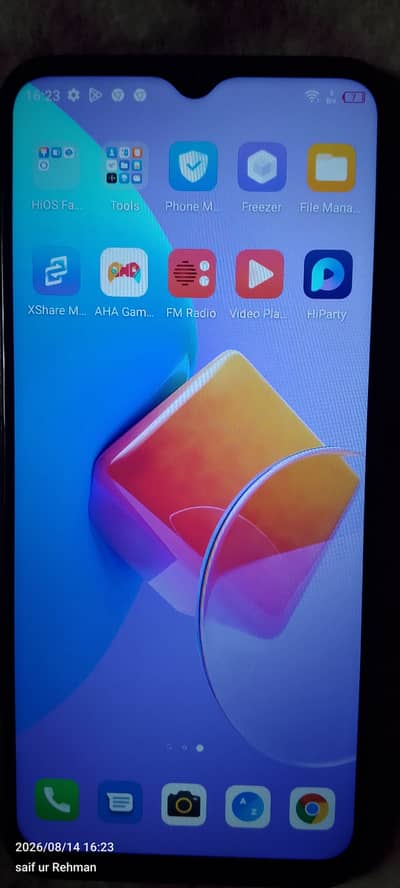 Techno spark 8C ,  RAM 6GB. ROM 128GB