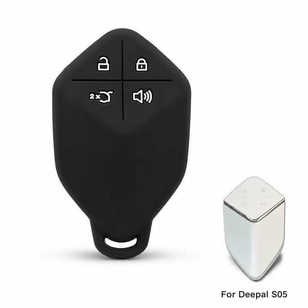 Deepal S05 Soft Silicone Car Key Cover | Premium Protective Smart Key Case | Black