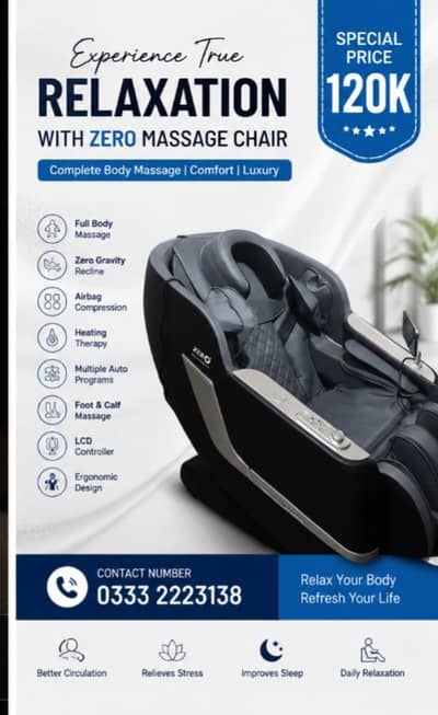 ZERO Massage Chair – Ultimate Relaxation & Full Body Comfort