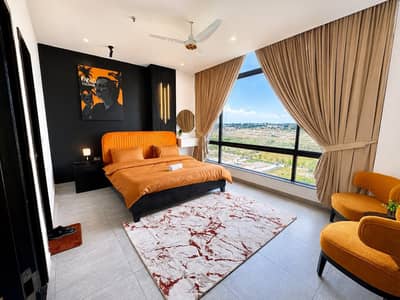 Daily, & Weekly Basis Two Bedrooms Fully Furnished Luxury Apartments Available For Rent, Location:-Gulberg greens Islamabad, Project in Sky Park One