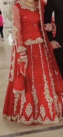 Blood red colour bridal lehanga