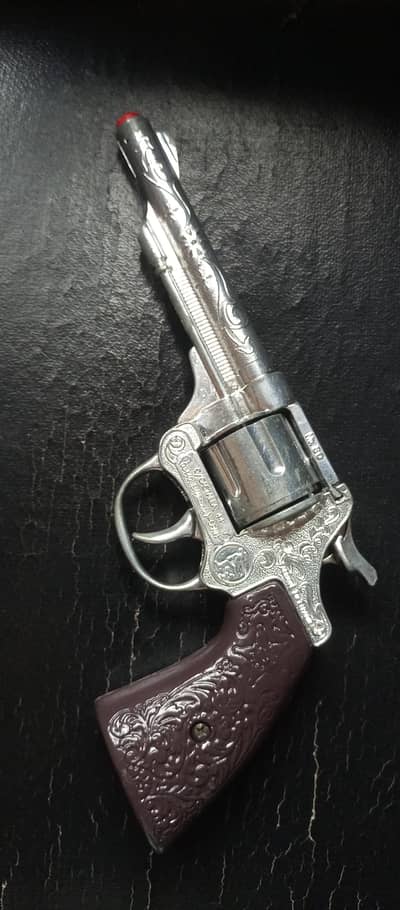 Vintage Cowboy Revolver 8 Shiot Die-cast Toy Cap Gun | Made In Spain