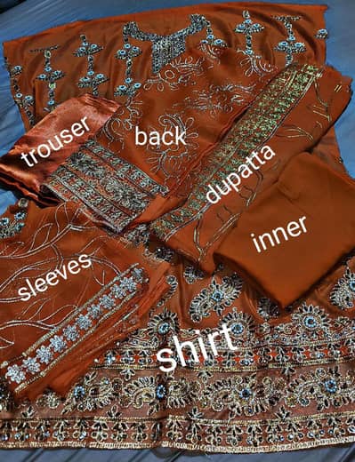heavy embroidered dress  heavy embroidery dress