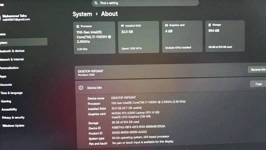 Dell laptop 32 gb ram+ 4 gb graphic card