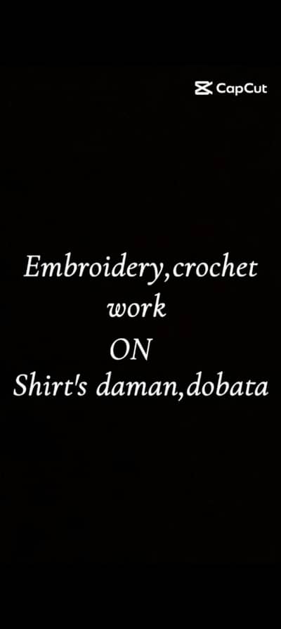 embroidery, crochet work on shirt daman and dupatta krwana hai msg kre
