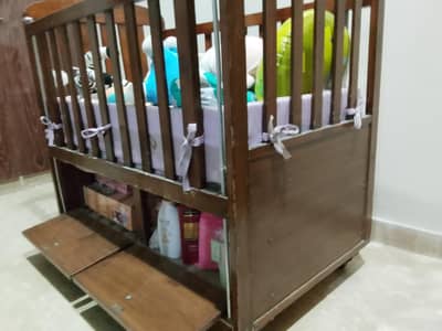 wooden baby cot