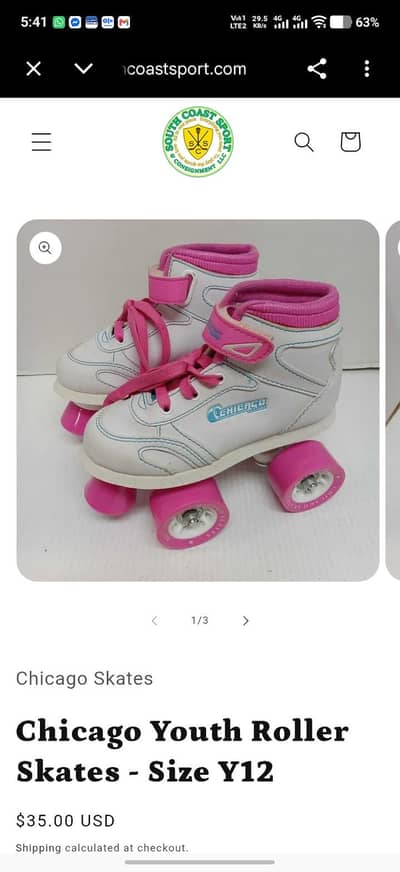 Original Chicago Skates Quad Roller Skates – Size EUR 37 (US 5)