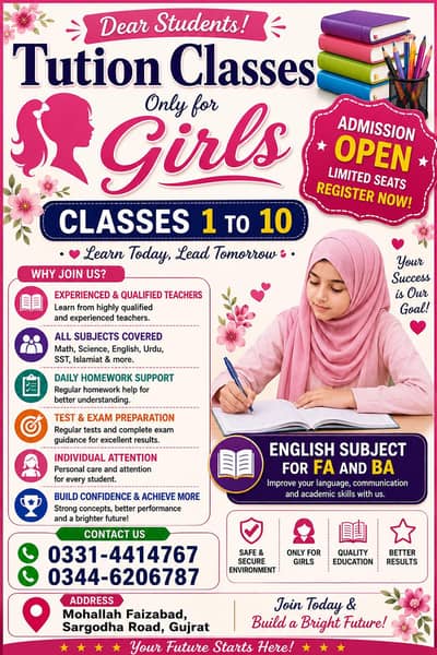 Tuition For Girls and kids