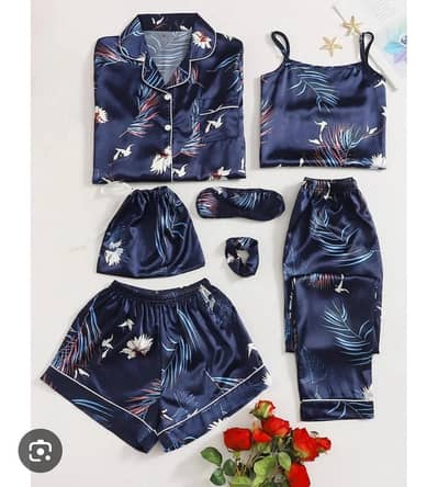7 pieces silk night dress