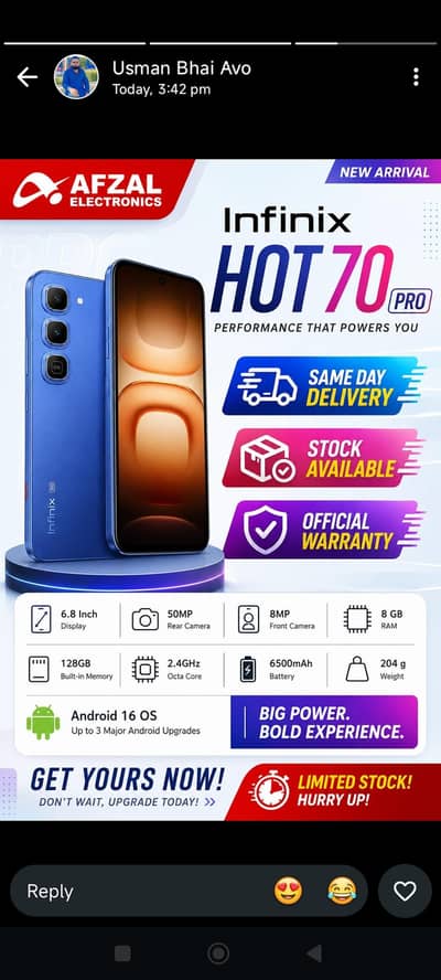Infinix Hot 7 Pro available on easy monthly installment only 11275