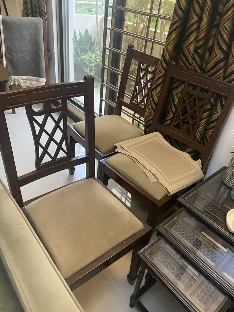 Dining table solid wood with 8 chairs 1