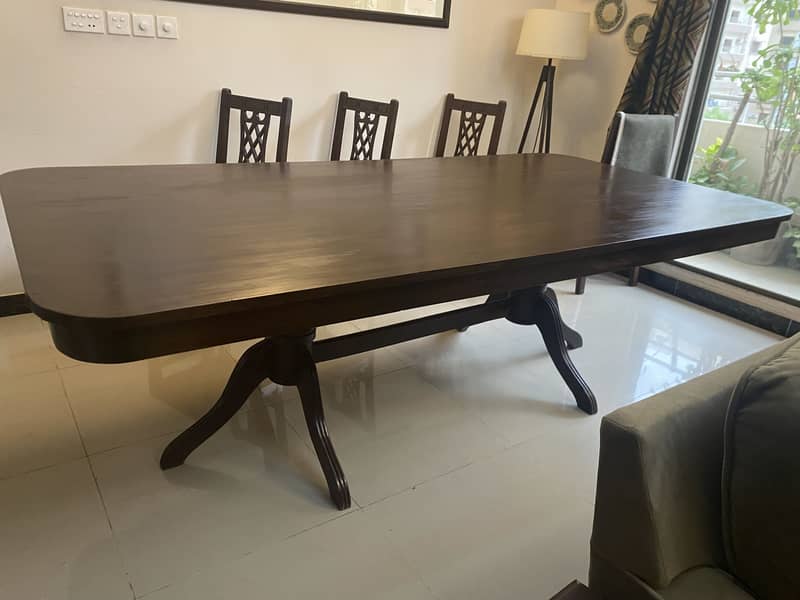 Dining table solid wood with 8 chairs 2