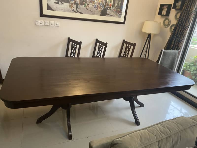 Dining table solid wood with 8 chairs 3