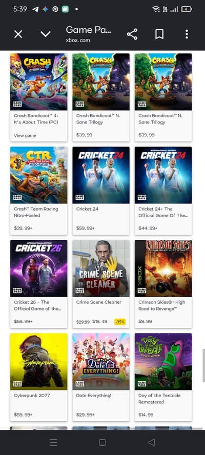 Xbox gamepass