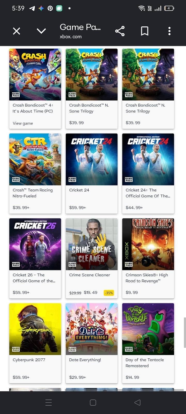 Xbox gamepass 0