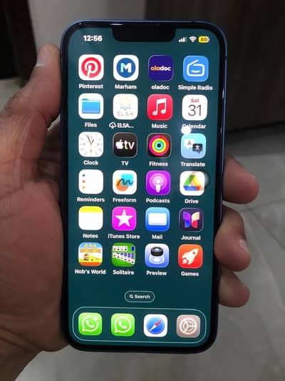 iPhone 13 128 gb Blue colour PTA approved water pack