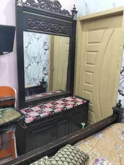 Double Bed with two side tables and dressing mirror table