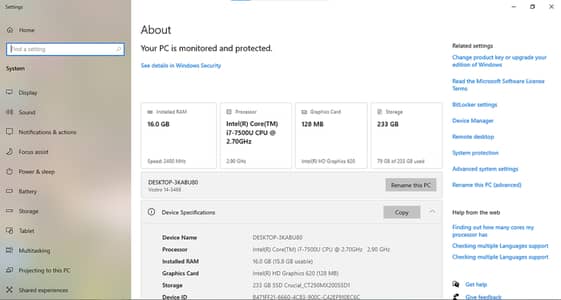 Dell Laptop core i7 7th gention sell and exchange