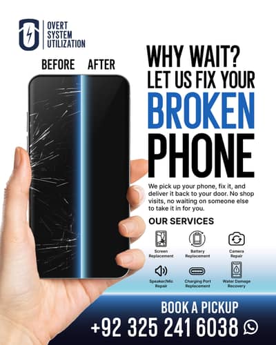 Mobile Screen & Battery Repair - Free Home Pickup & Delivery Karachi