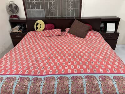 Bed with side table + mattress and Chester drawer