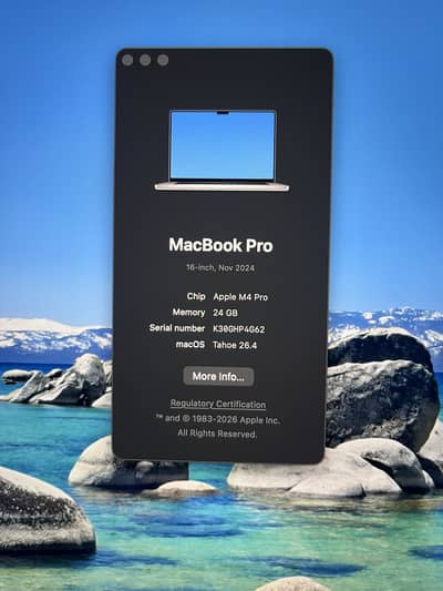 Macbook Pro M4 Pro Chip // 24/512 — 16 inches // Just Like Brand New