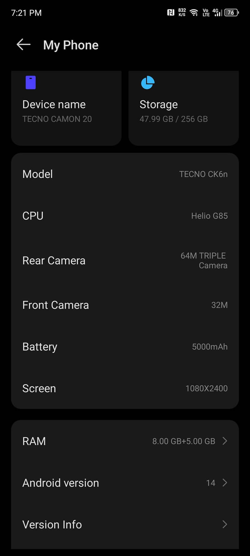 Tecno CAMON 20 4