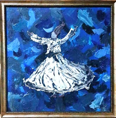 textured derwaish painting + framed