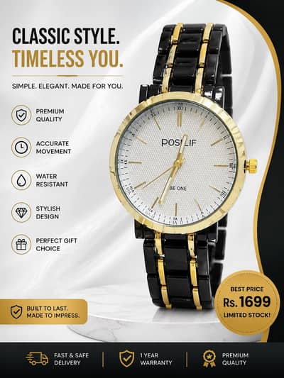 10 by 10 mens watch yellow black