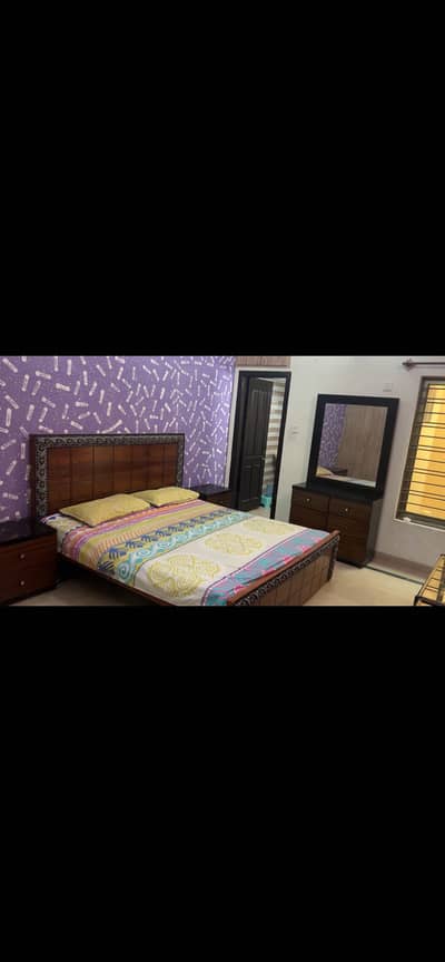 King size double Bed set sidetables dressing with mattress