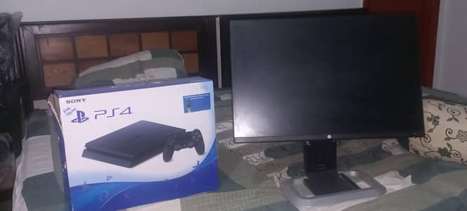 PS4 SLIM 1TB COMPLETE PACKAGE WITH HP MONITOR AND GAMES