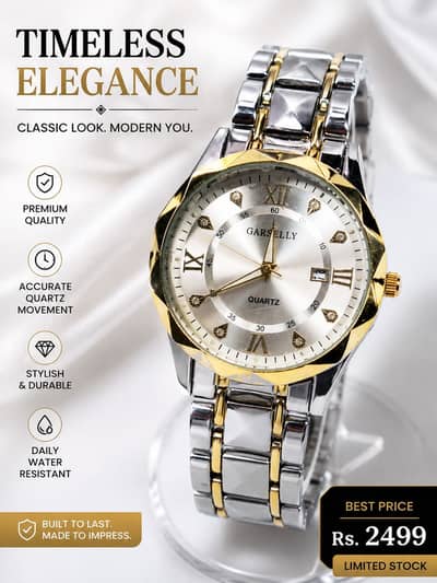 10 by 10 watch water resist limited stock yellow and silver