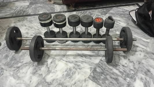 Dumbbells and bar