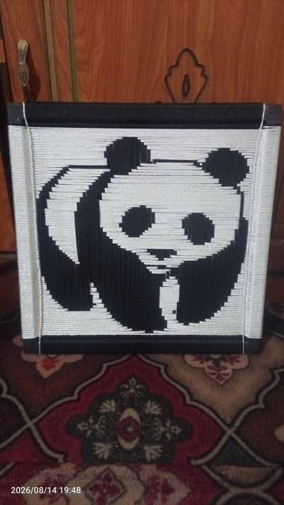 Handmade weaving art panda 