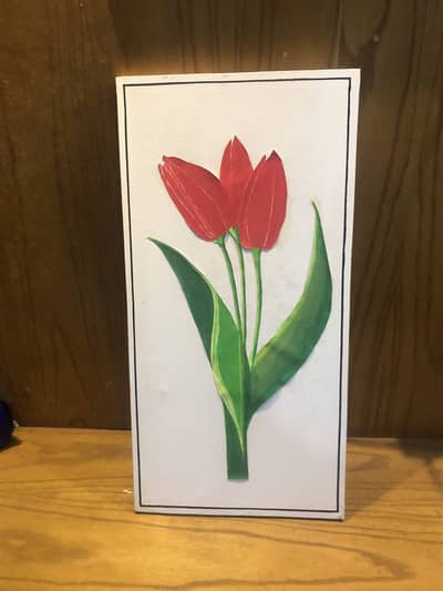 Red Tulip Acrylic Wall Art / Decorative Painting Panel