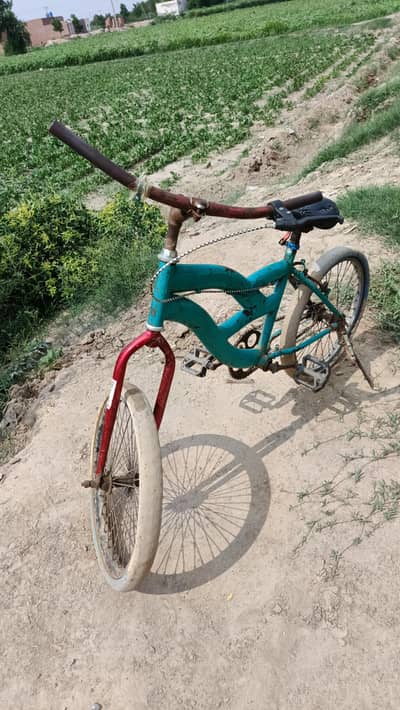 cycle with silver rim and tubeless tyres.