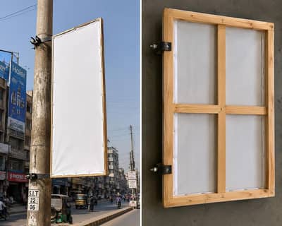 Pole banner Wooden Pole Board Frame for Panaflex – Strong & Durable