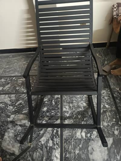 1 swinging chair matte black iron
