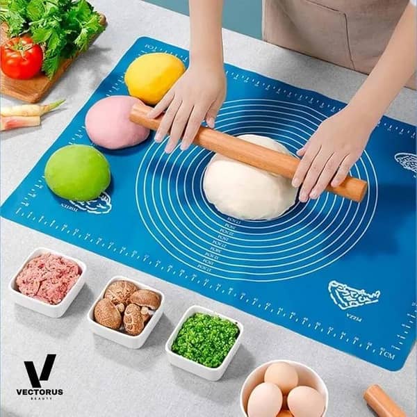 Large Size Silicon Roti Mat Pastry Fondant Dough Rolling Mat Non-Stick, Silicone Baking Mat for Pastry & Roti Rolling Extra Large with Measurements Flairex