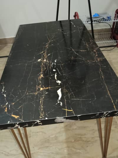 Modern Wooden Coffee Table – Marble Finish | Like New