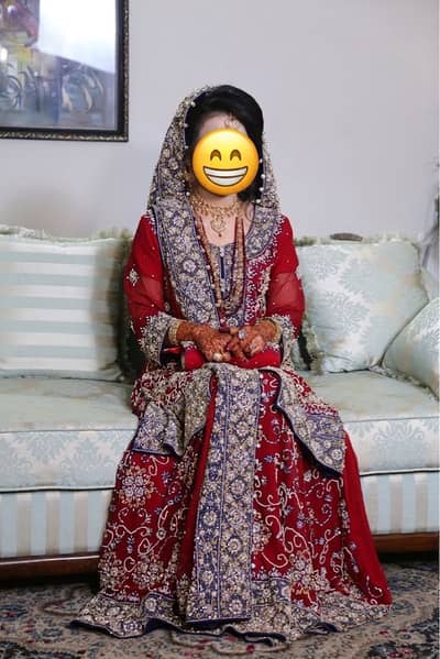 Bridal Red/Maroon Heavily Embroidered Lehenga