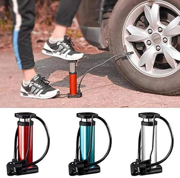 Portable Mini Foot Pump | High-Pressure Bicycle, Motorcycle & Car Tire Inflator Lightweight & Compact Mini Floor Pump - Essential Cycling Accessory