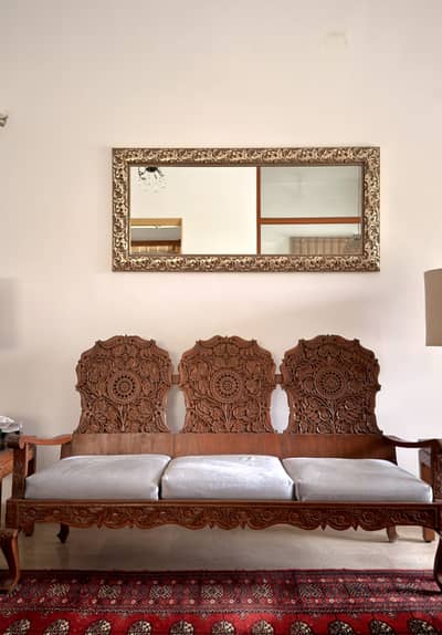 Chiniot solid walnut wood sofa set