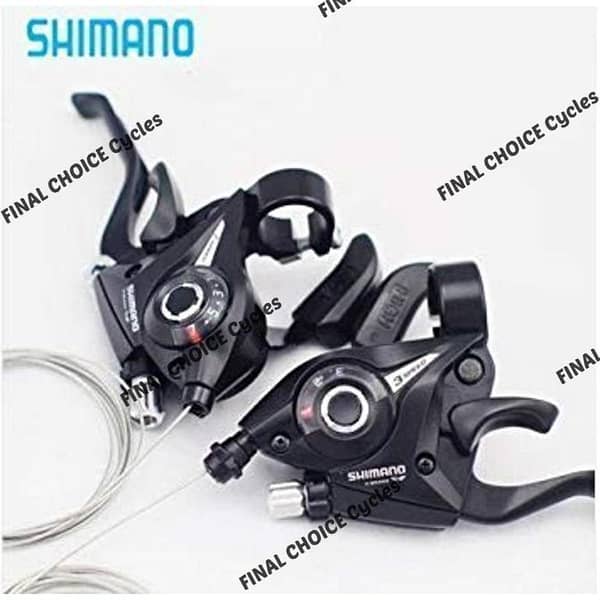 Original SHIMANO Gear Shifter Set Pair FRONT & BACK SET WITH Aluminum LIVER & WIRES