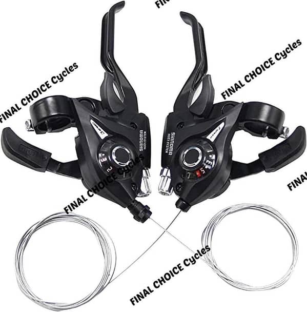 Original SHIMANO Gear Shifter Set Pair FRONT & BACK SET WITH Aluminum LIVER & WIRES